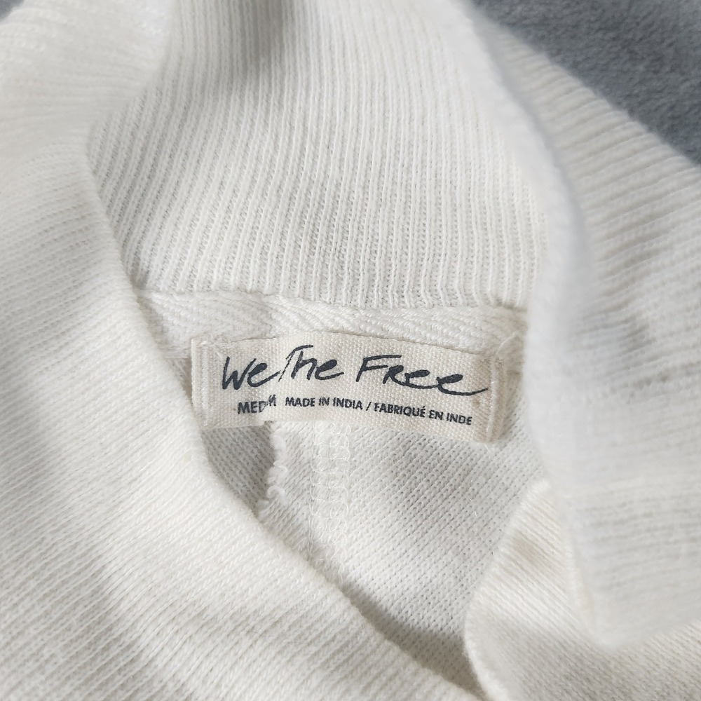 NWOT Free People‎ We The Free Spanish Rose Waffle Long Sleeve Shirt Ivory M - Picture 5 of 9